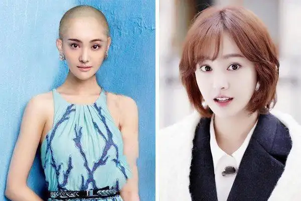 郑爽剃了光头后险些没什么变革,五官照旧很立体,清新,加上脸上的妆容