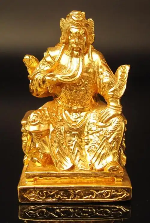 聚祥阁 开光纯铜24k贴金箔关公铜像 武财神招财旺财 镇宅辟邪化煞