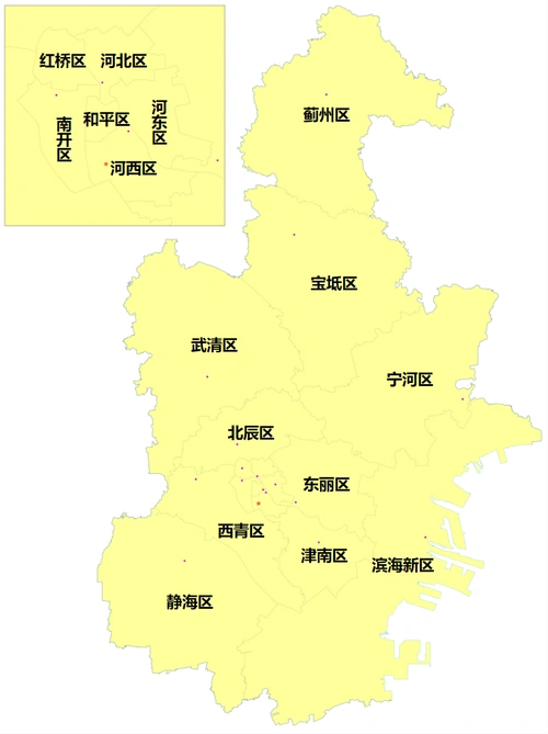 截至2017年底,天津下辖16个市辖区,共有街道,乡,镇245个,没有县级.