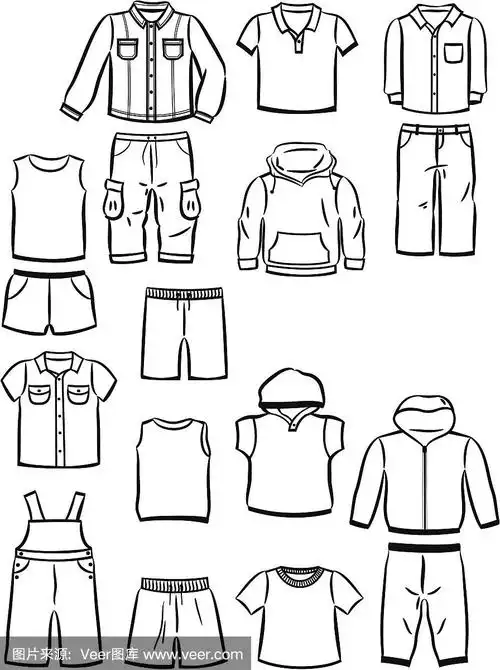 小男孩服装的轮廓