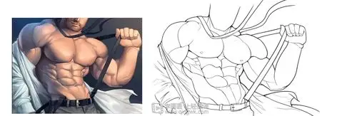 作业:如何学画手绘动漫人物之男性肌肉画法与训练技巧 - rh-12-109