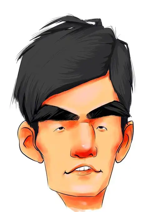 板绘夸张肖像漫画之周杰伦