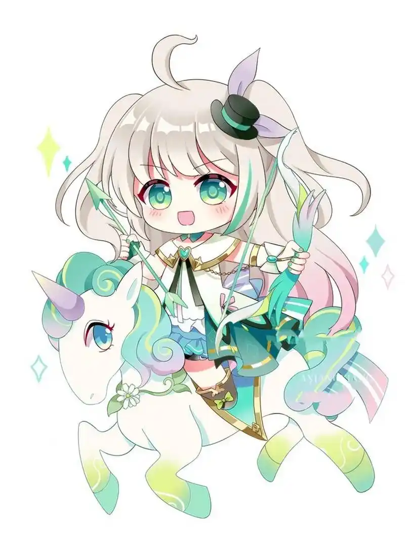 十二星座系列q版拟人射手座绘画插画头像 十二星座系列快要完结了