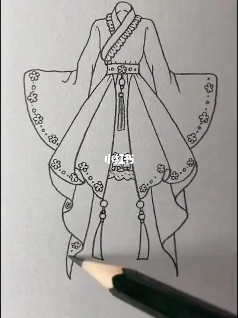 古风裙子简笔画教程