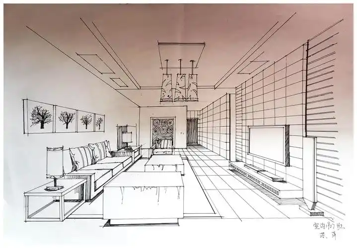 湖南工艺美院环艺学院 室内1907班《手绘表现技法》优秀作业展