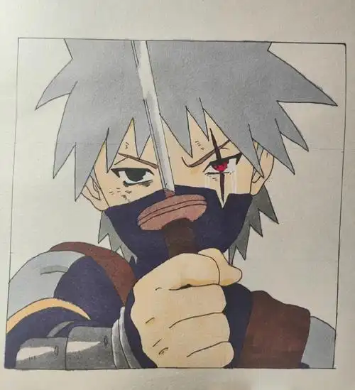 手绘  #手绘头像  #绘画过程  #手绘临摹  #口罩  #卡卡西