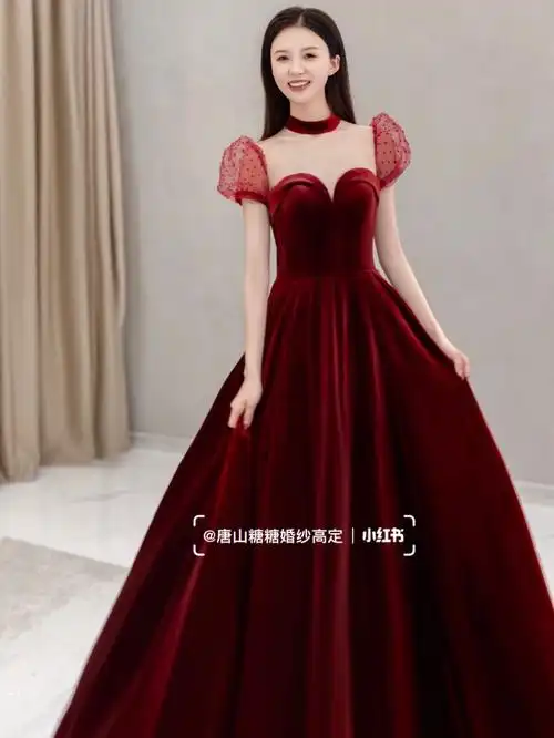 公主风丝绒敬酒服🌈甜美系小可爱必备