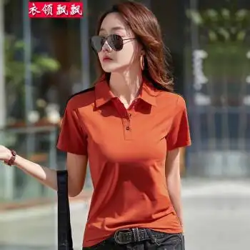 t恤女装夏装新款上衣体恤衫夏天时尚女生学院风衣服休闲橙色s8095斤