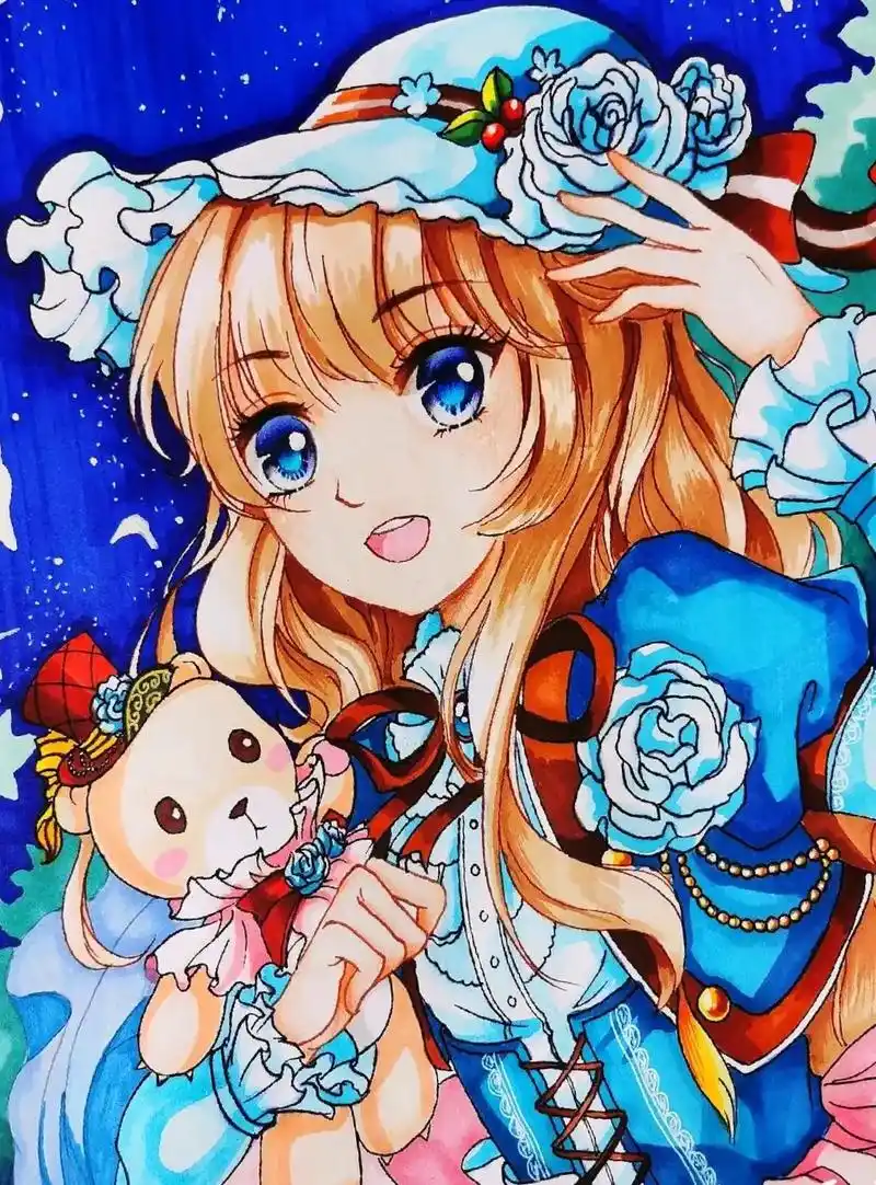 动漫人物半身像～高级#漫画女孩 #动漫人物绘画 #二次元少女 - 抖音