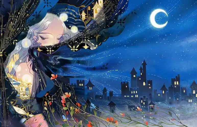 美国插画师kurihuang飞鸟集作品