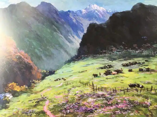 九寨沟系列           水粉画