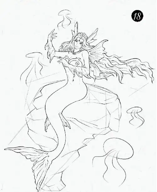 美人鱼漫画素描教程