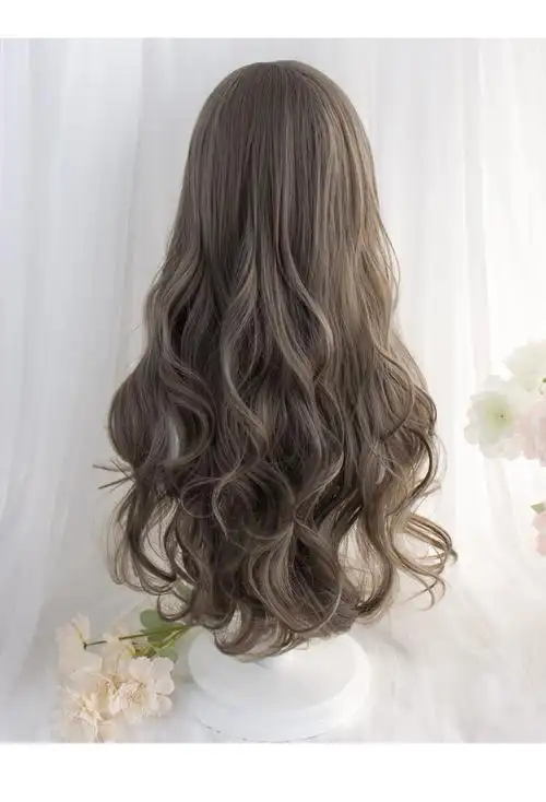 假发女长卷发温柔大波浪网红可爱洛丽塔圆脸学生仿真蓬松自然头套黑