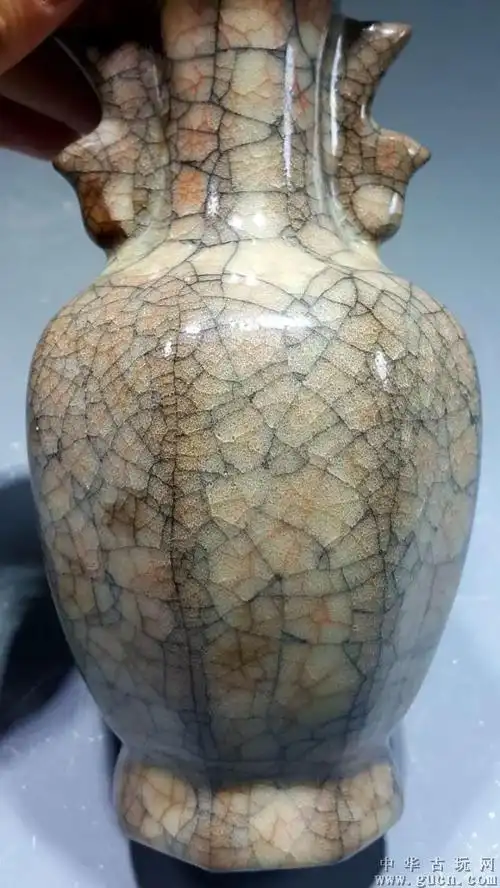 宋代哥窑双耳多棱瓶x - 中华古玩网 - 古董收藏,古玩收藏,古玩鉴定