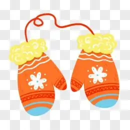 手绘卡通保暖手套免抠元素