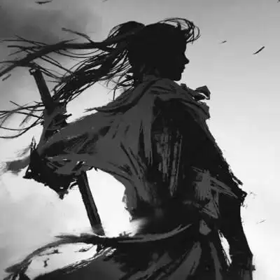 侠客头像男生古风黑白图片