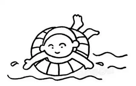 幼儿游泳简笔画图片大全 中级简笔画教程-第2张