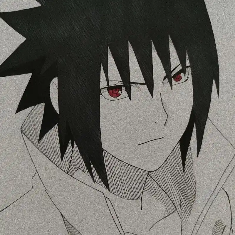 手绘 #佐助 #火影忍者 #黑白画 #简笔画 火 - 抖音