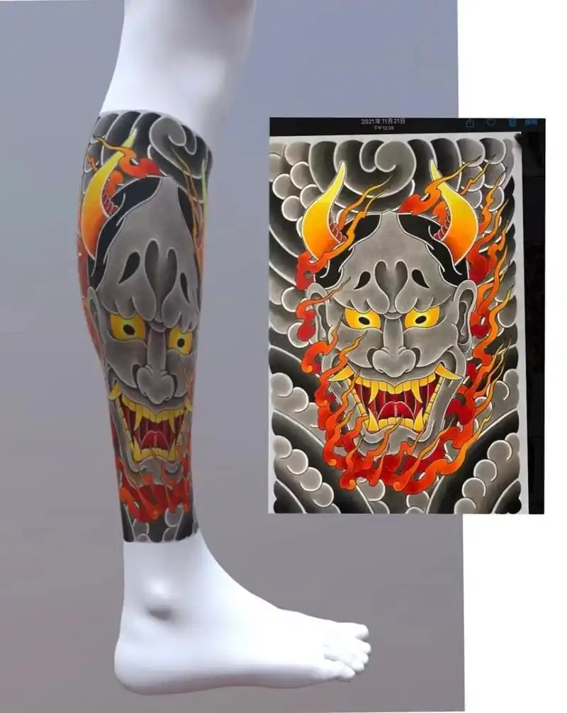 包小腿纹身手稿 老传统包小腿纹身手稿