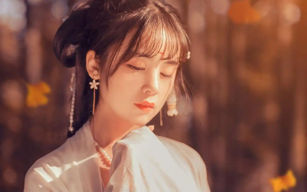 古风汉服美女唯美户外写真图片桌面壁纸