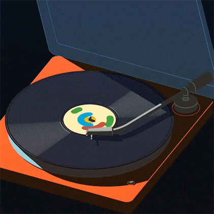 背景 卡通 文艺 留声机 唱片