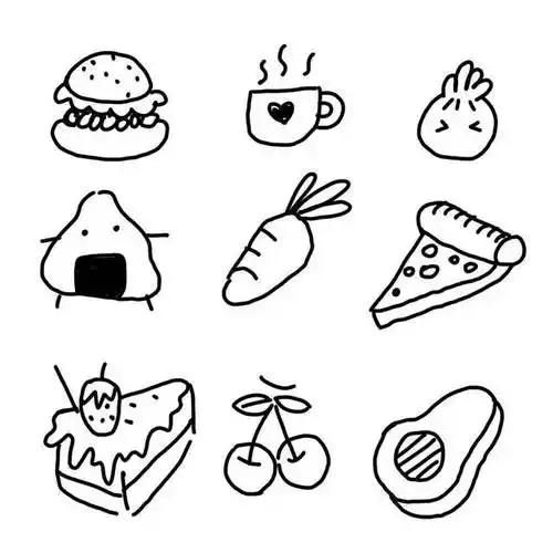 食物的简笔画 食物的简笔画可爱 小零食