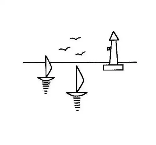 画一幅大海沙滩帆船的简笔画