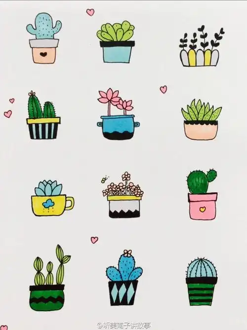 diy手工:35款漂亮图案,既能当作手账素材,又能当作刺绣图样哦