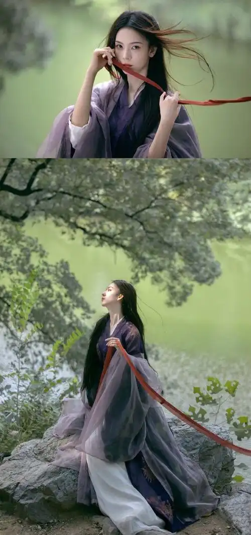 陈瑶紫衣女侠造型##陈瑶古风写真