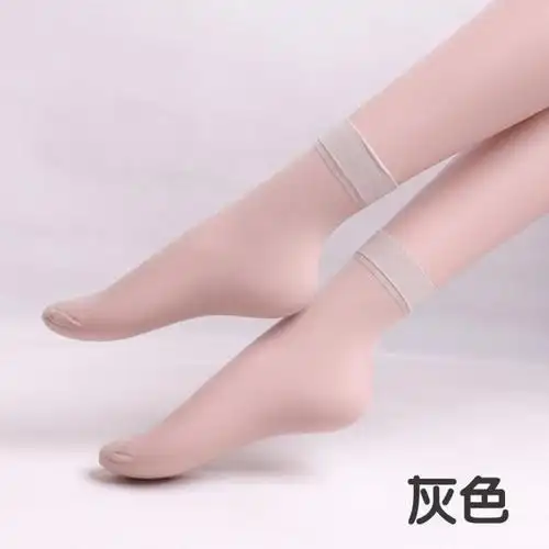 红辣椒短丝袜耐磨包芯丝女士短袜2451 天鹅绒2569防勾丝女短袜(灰色