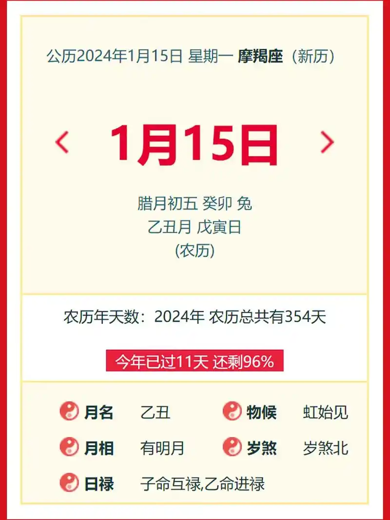 2024年1月15日黄历#老黄历 #发大财走好运 #出门看黄 - 抖音