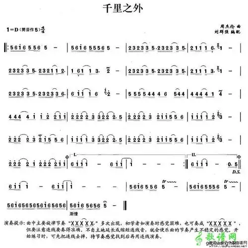 千里之外_千里之外简谱_千里之外吉他谱_钢琴谱-查字典简谱网