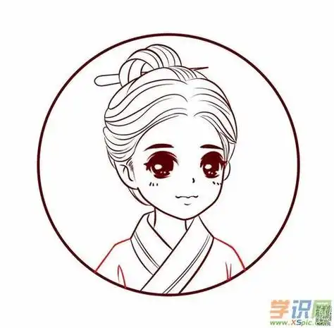 漂亮的古装衣服简笔画 q版古装美女简笔画古装少女简笔画图片简笔画