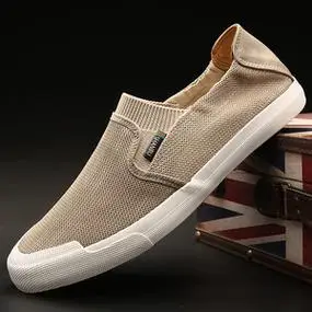 男鞋夏款帆布鞋一脚蹬懒人休闲板鞋男士夏季薄款透气老北京布鞋子