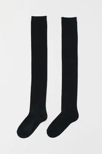 2对装过膝袜 - 黑色 - ladies | h&m cn