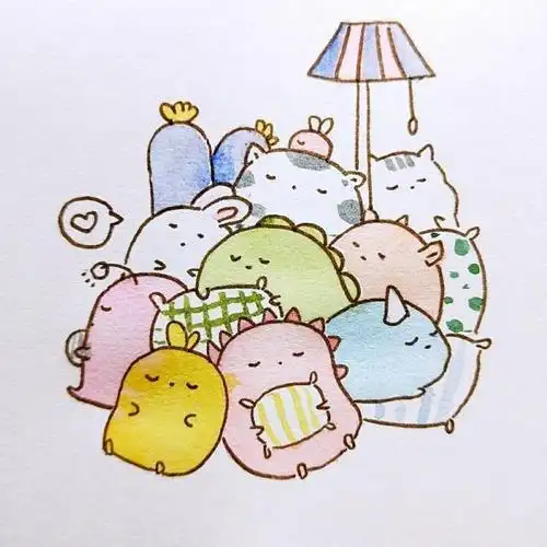 100个可爱元素简笔画手账素材上百个天气小素材简笔画可爱又简单教