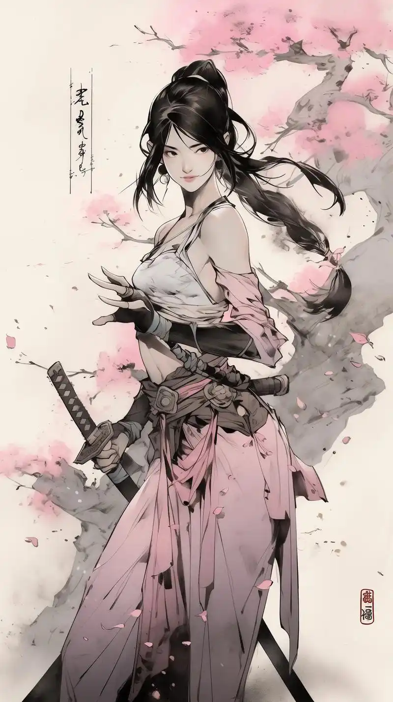 剑客站姿.#水墨画 #插画 #古风 #武侠 #国风 - 抖音