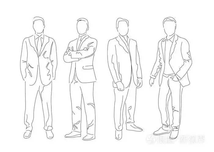 集团的男子,穿着西服插画-正版商用图片1koqdc-摄图新视界