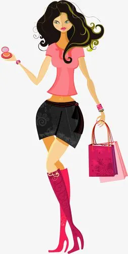 手绘时尚女郎设计图形
