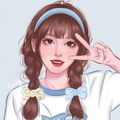 微信头像手绘风格动漫女生小姐姐头像太爱这个配色了