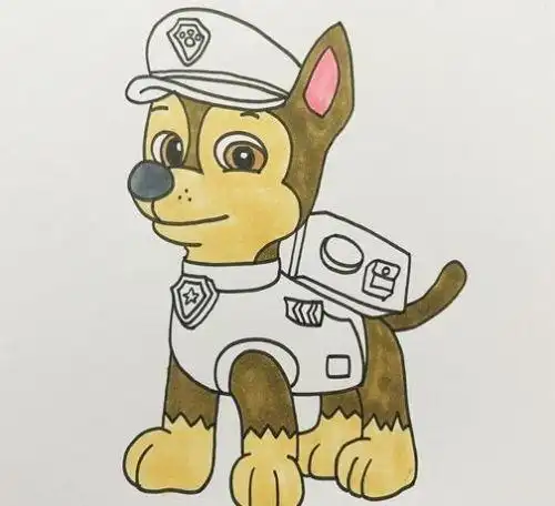 彩色汪汪队阿奇简笔画怎么画汪汪队阿奇简笔画一步一步教