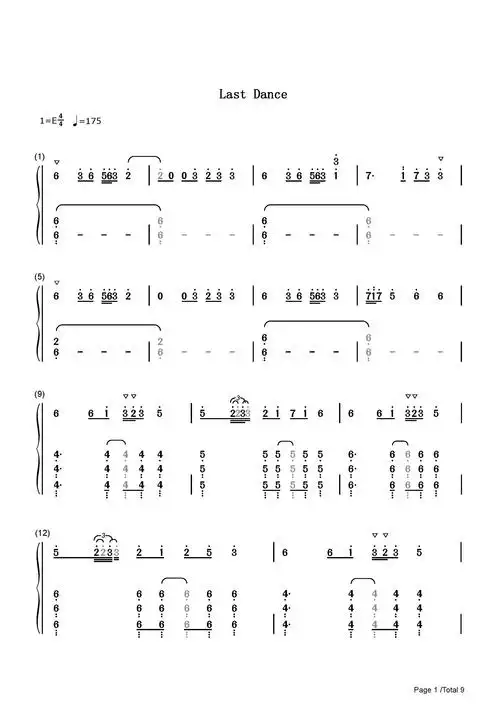 last-dance钢琴谱钢琴简谱_xomu__流行钢琴双手简谱_钢琴谱|钢琴