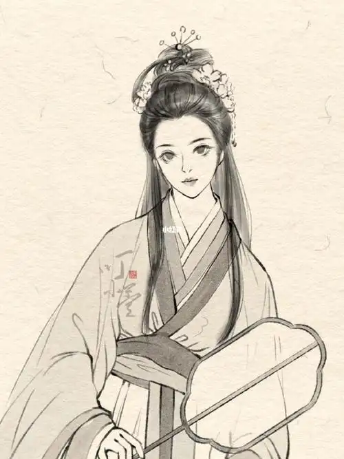 一个古风线稿练习#画画的日常  #笔记灵感 #原创插画  #古装美人图鉴