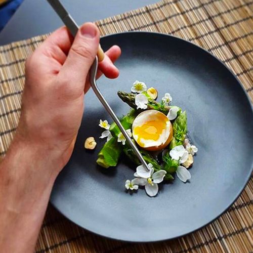 餐厅西餐分子料理意境菜创意菜摆盘不锈钢镊子盘饰装盘夹子