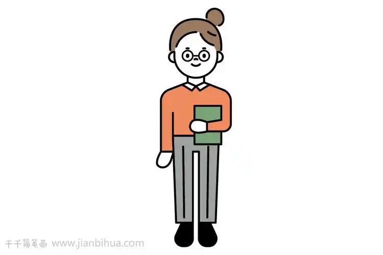 女老师简笔画怎么画