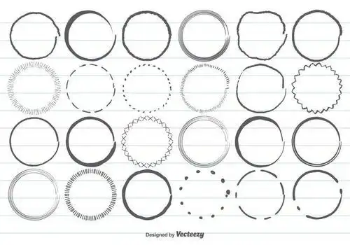 这里是一个非常有用的一套各式各样的手绘圆形