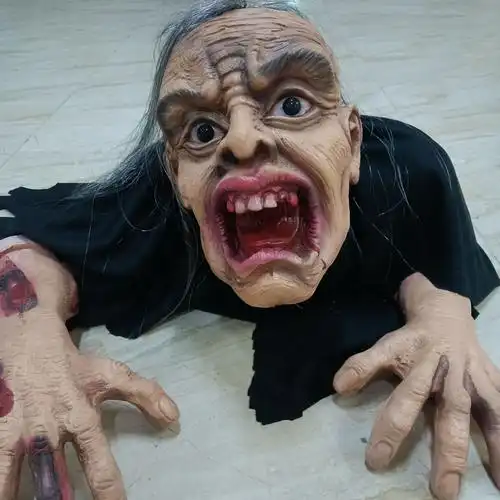 人脸缝针伤疤裂口女鬼面具恶魔万圣节贞子头套丧僵尸怪兽鬼灭之刃面具