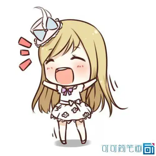 q版人物简笔画女孩彩色