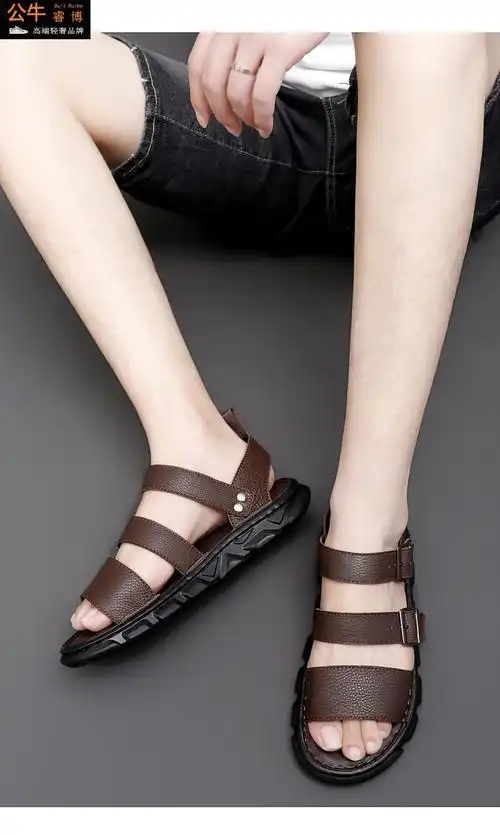 公牛睿博意大利风格轻奢品牌男鞋男士凉鞋男款夏季2022新款外穿青少年