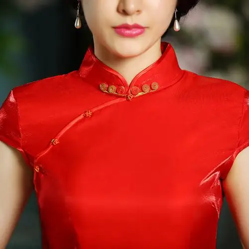 2015新款结婚庆大红色丝绸旗袍 优雅气质短款新娘敬酒服旗袍修身